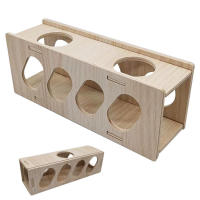 Hamster Toys Wooden Hamster Underground Tunnel Toys Multipurpose Safe Using Wooden Toys for Kittens Rabbits Weasels Groundhogs reasonable