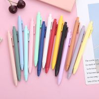 【living stationery】10ชิ้น/เซ็ตน่ารัก Macaron สีปากกาเจลหด0.5มม. สีดำ InkPen เครื่องเขียน Morandi สี OfficeSupplies