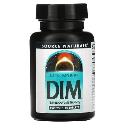 Source Naturals, DIM Diindolylmethane, 100 mg, 60 Tablets สารสกัดจากพืชตระกูลกะหล่ำ, ของแท้จากอเมริกา