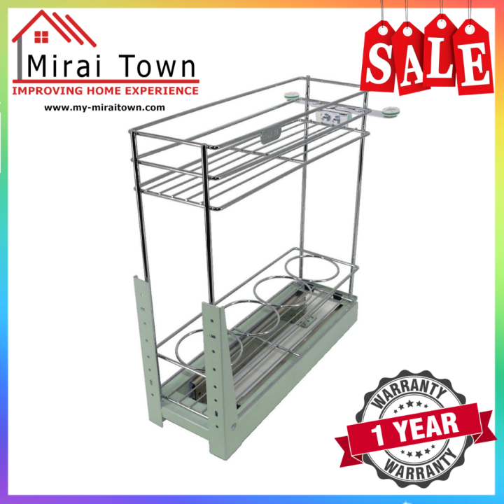 MIRAI Multifunction Two Layers Pull Out Kitchen Organizers Basket Lazada