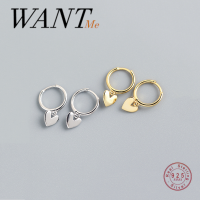 WANTME Real 925 Sterling Silver Minimalist Love Heart Tassel Stud Earrings for Fashion Women Teen Girls Party Jewelry Gift