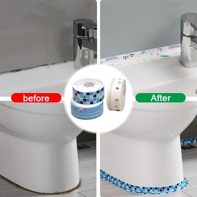 ❡ Bathrooom Waterproof Sticker Self-adhesive Toilet leak proof Tape Stickers Bathtub Sealing Strip Mold Proof Wall Stickers