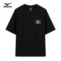 Mizuno เสื้อยืดแขนสั้นผ้าฝ้ายบริสุทธิ์,กีฬา Mizuno เสื้อครึ่งแขนเสื้อหลวมกลางแจ้งฤดูร้อนเสื้อยืดผู้ชาย