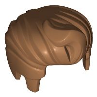 Lego part (ชิ้นส่วนเลโก้) Minifigure Hair - Medium Nougat Color