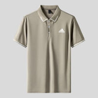 Ready stock ADIDASeˉ mens cotton short-sleeved plain Polo Shirts business Lapel polo T-shirt for men