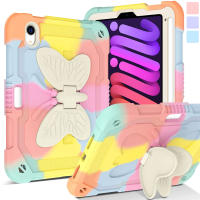 สำหรับ iPad 10th Generation Case 10.9 2022พร้อมที่ใส่ดินสอ,สาวเด็กผีเสื้อขาหนักทนทานกันกระแทกไฮบริดกันชนเคสสำหรับ iPad Pro 11 2022 2021 2020 2018/iPad 9th 8th 7th 6th 5th/air 5 /Air 4 /Mini 6 /Air 3/แอร์2