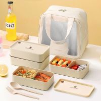 Microwave Safe Plastic Bento With Compartments Sauce Stackable Salad Fruit Food