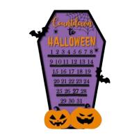 Halloween Advent Calendar Wooden Pumpkin Design Countdown Calendar for Halloween Creative Wall Decor Halloween Calendar with Removable Block for Living Room Study Room feasible