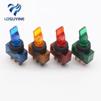 4 pcs DC12V 20A Indicator Panel Mounting ON-OFF Car Toggle Switch Red  green  yellow   blue Electrical Circuitry  Parts