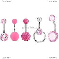 pime MALL 5pcs คริสตัลเงาสะดือท้องปุ่มแหวนผู้หญิง barbell Body เจาะเครื่องประดับ