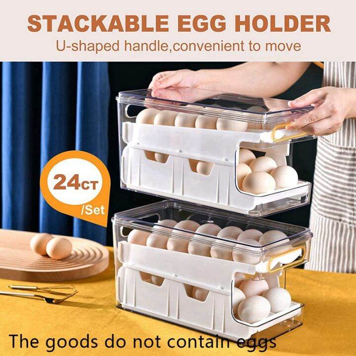 2-in-1-egg-holder-for-refrigerator-clear-rolling-egg-dispenser-for-refrigerator-24-egg-storage-container-tray