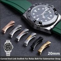 2pcs 20mm Curved End Link Endlink Just For Rolex Watchband For Submariner Watch Band Rubber Leather Strap Seamless Connection