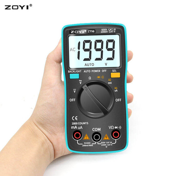 ZOYI Digital Multimeter Ammeter Voltmeter Resistance Frequency