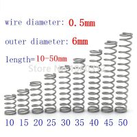 【Clearance sale】 20Pcs Wire = 0.5Mm OD = 6Mm Stainless Steel Return Small Compression Anti Extension Springs L = 10-50