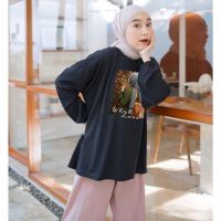 COD dhdfxcz Blouse OVERSIZE Long Sleeve Rubber LD 130CM DTF HIJAB WHAT