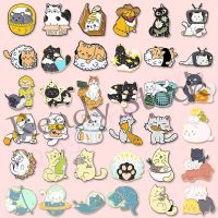 【hot sale】 ✁♙ B36 Cartoon Cat Brooches Cute Cat Enamel Pins Clothes Collar Lapel Pin Metal Badges Funny Jewelry for Friends Cat Lover
