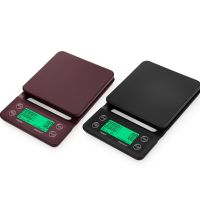 New Kitchen Small Portable Waterproof and Heat Insulation Digital Scale 3kg 5kg 0.1g Timing Coffee Scale Precision Food Scale Luggage Scales