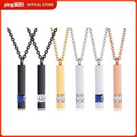 PING3693 เหล็กไร้สนิม สร้อยคอจี้บาร์ ของขวัญสำหรับเด็ก ความหมายที่มีความหมาย สร้อยคอโกศเครื่องประดับงานศพ ของใหม่ ปรับได้ปรับได้ จี้สร้อยคอของที่ระลึก ขี้เถ้าอนุสรณ์