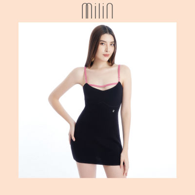 [MILIN] Heart neckline spaghetti Fitted knitted bustier mini dress เดรสสายเดี่ยวทรงคอรูปหัวใจทอนิตติ้งทรงเข้ารูป / Spicy Dress