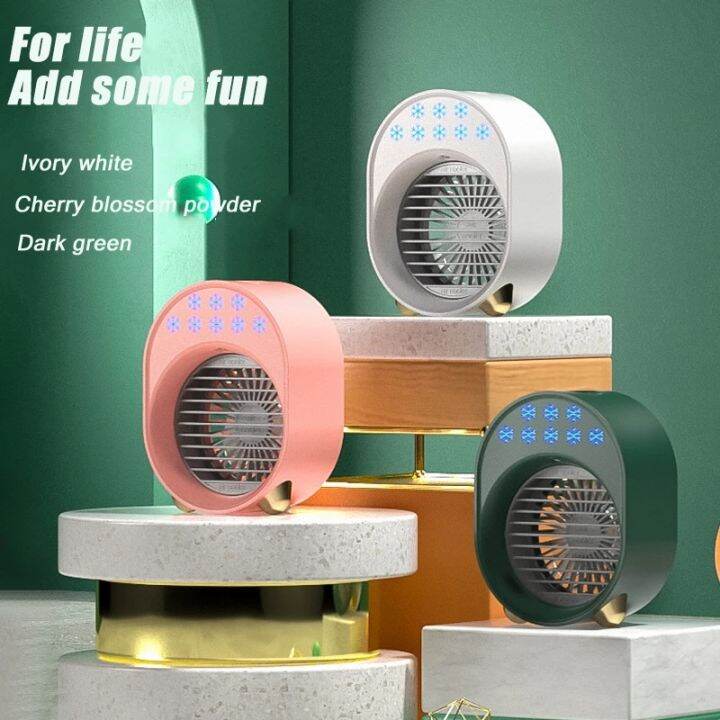 air conditioning fan mini desktop spray cooling fan green