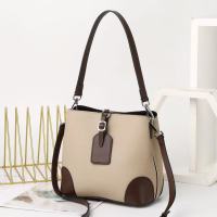 GA Contrast color bucket bag 2023 new commuter leather womens bag fashion high sense all-matching one-shoulder crossboby bag 9816