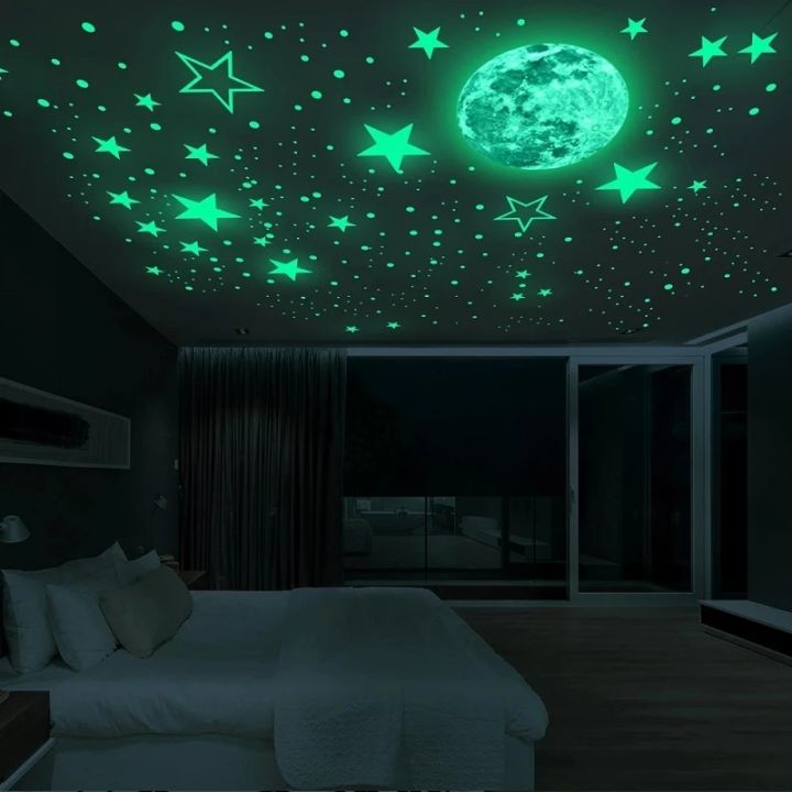 polocat-luminous-stars-dots-wall-sticker-kids-room-home-decor-decal-glow-diy-stickers