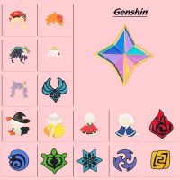 21รูปแบบเกมการ์ตูน Genshin Lapel Pins กระเป๋าเป้สะพายหลังป้ายของสะสมของขวัญสำหรับเพื่อนอุปกรณ์เสื้อผ้า