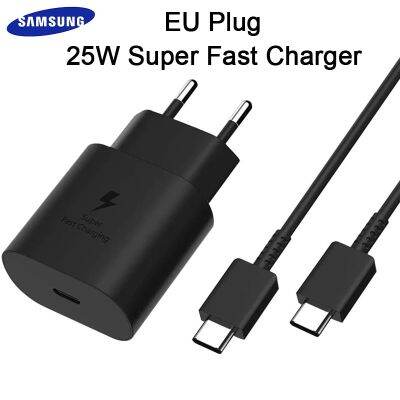 Samsung เครื่องแปลงพลังงานกำแพง R 25W USB ชนิด C เร็วสุดสำหรับ Galaxy S23 S22 S21 S20 S10 5G A53 A73 A52 A72 Z พับ3 4พลิก4