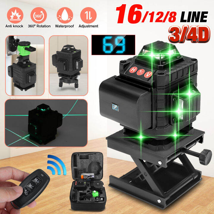 16/12/8 Line Self Laser Levelling Digital Self Leveling 360° Rotary