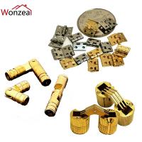 Antique Mini Metal Miniature Dollhouse Accessories Closet Small Hinges Screws Brass Door Hinges Furniture Fittings For Hardware