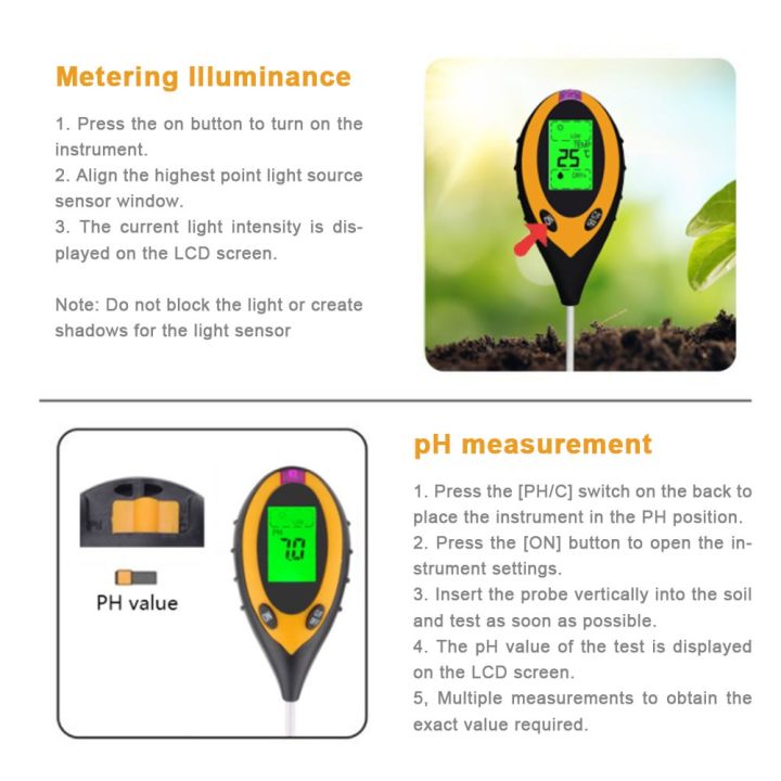 4in1-เครื่องวัดค่าดิน-soil-ph-meter-ความชื้น-อุณหภูมิ-แสง-เครื่องวัดดิน-ระบบดิจิตอล-soil-survey-instrument