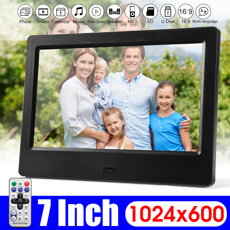 Digital Picture Frame 10 inch Metal Digital Photo Frame 1024x600 High Resolution Photo/Music/Video Player,with Remote Control/Calendar/12 Languages,USB/SD/MMC/MS Card Port 
