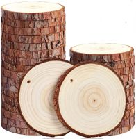 【YF】✁❈♣  20pcs Wood Slices Unfinished Predrilled with Hole for Ornaments Crafts