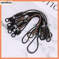 WENKEN 4รูปแบบ สายคล้องแบบพกพา Parachute CORD ยึดหมวกถุงมือ พวงกุญแจพาราคอร์ด เชือกเส้นเล็กหัวเข็มขัดโอริง พวงกุญแจรูปกุญแจ