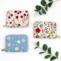 Flowers ID Cards Holders Business Zipper Anti Thief Bank Credit Bus Cards Cover Holder Organizer Coin Pouch Wallets Organ Bag Card Holders