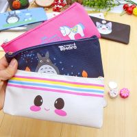 6pcs Canvas 190 X 90mm Cartoon Pencil Case Large Capacity Pen Bag Cute Girls Boy Student School Supplies Stationery Gift Pencil Cases Boxes