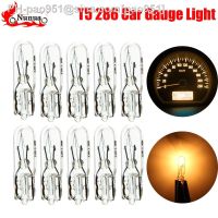 10Pcs Car Gauge Light 12V 1.2W T5 286 Glass Amber Light Bulb Dashboard Instrument Panel Brake Light Bulbs Headlights Lamp Lights