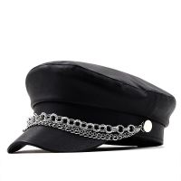 คาเปลโล่ดาดอนนาเรโกลาบิล Autunno Cappello Da Berretto ในหนัง PU Bittannico Flat Top Ottagonale Cappello Femminile Regolabile