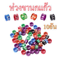 10อัน 4มม/5มม/6มม/7มม ห่วงขานกแก้ว ห่วงขานก ทำจากอลูมิดนียมน้ำหนักเบา คละสี เหมาะสำหรับหงษ์หยก ฟอพัส เลิฟเบิร์ด ซันคอนัวร์