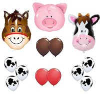 13pcs/lot Birthday Decoration 44*64cm Pig Cow Neddy Farm Balloons for Farm Animal Theme Party Kid Birthday Party Supplies