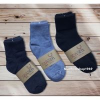 ZAZA men socks ถุงเท้าข้อทำงานถุงเท้าข้อกลางสีเทาเข้ม ขนาดฟรีไซด์ผ้านิ่มงานดียืดหยุ่น ไม่ย้วยใส่ทำงานขนาดเท้า38-45