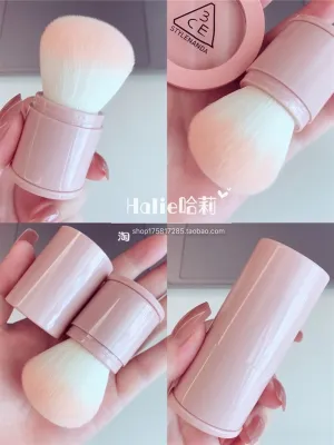 High-end Original Super easy to use! Large retractable makeup brush with cover soft bristles fluffy blush brush loose powder brush stippling brush short handle portable