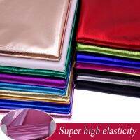 Stretch Spandex Fabric Material Shiny Gold Foil bronzing PU glossy leather fabric for DIY stage cosplay costume Dress 50x150cm