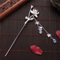 【CW】 Flower Hair Stick with Butterfly Tassel Chinese Style Hanfu Clothing Chopsticks Styling Accessories for Women LL 17