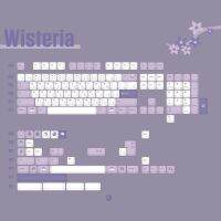 1เซ็ต GMK Wisteria Keycaps PBT 5ด้านย้อมสีซับเบดตัวครอบปุ่มคีย์บอร์ดสำหรับคีย์บอร์ดแบบกลไกที่กำหนดเอง64 68 96 980