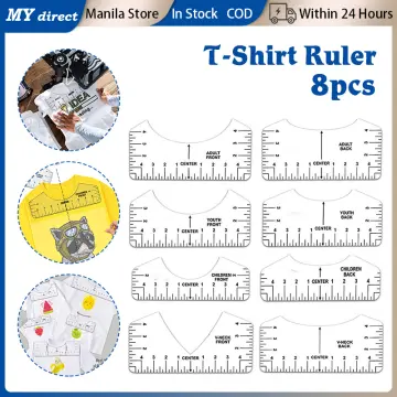 4 5 8pcs T Shirt Ruler Guide To Center Vinyl Transparent V Neck