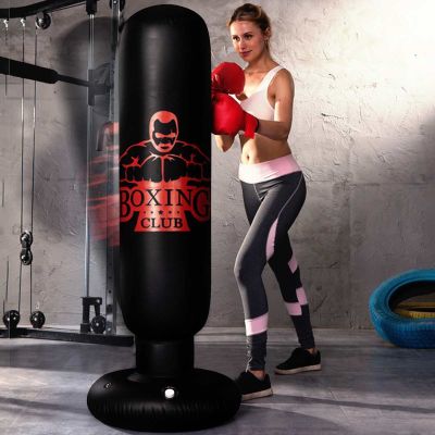 Inflatable Boxing Bag Punching Fitness Exercise Training Boxing Sack PVC Thicken Boxing Pillar Tumbler Standing Sandbag 160cm