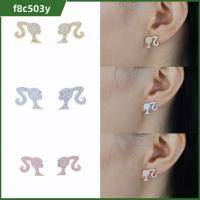 F8C503Y Barbiecore น่ารัก ต่างหูตุ๊กตาบาร์บี้ เซอร์คอน เครื่องประดับอัญมณีอัญมณี เครื่องประดับชุดตุ๊กตาบาร์บี้ แฟชั่นสำหรับผู้หญิง อุปกรณ์ประกอบคอสเพลย์ ผู้หญิงผู้หญิงผู้หญิง