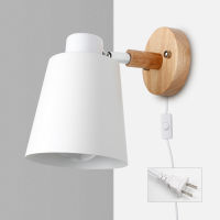 PHYVAL Nordic Wall Lamp With Plug Iron E27 Macaroon 6 Color Bedside Wall Lamp Led EUUS Plug wall sconces with switch