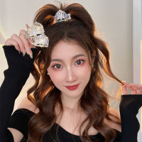 Lucky spring กิ๊บหนีบผม กิ๊บติดผมมงกุฎประดับด้วยเพชรมุข สวยๆ สไตล์เกาหลี Korean hairpin pearl hairpins crown hairclip beautiful rhinestone hairclip
